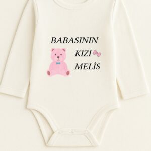 Babasının Kızı İsme Özel Uzun Kollu Bebek Zıbını