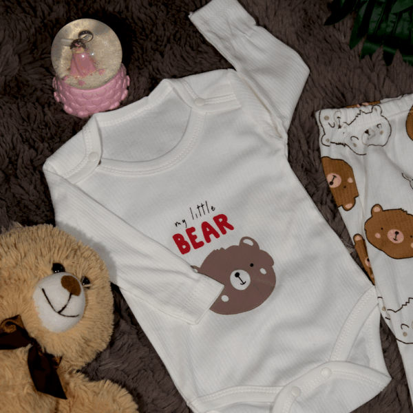 Bear Baskılı 2'Li Takım 3 - 9 Ay - Görsel 3