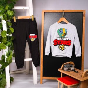 Brawl Stars Erkek Çocuk Alt Üst Takım Gri