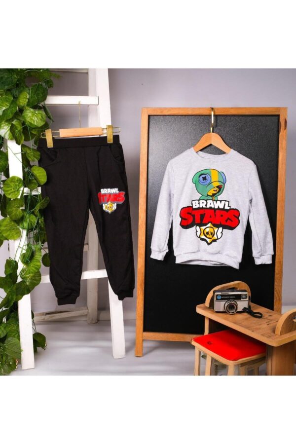 Brawl Stars Erkek Çocuk Alt Üst Takım Gri