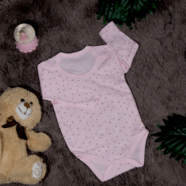 Çiçekli Uzun Kollu Zıbın Body 1 - 3 Yaş