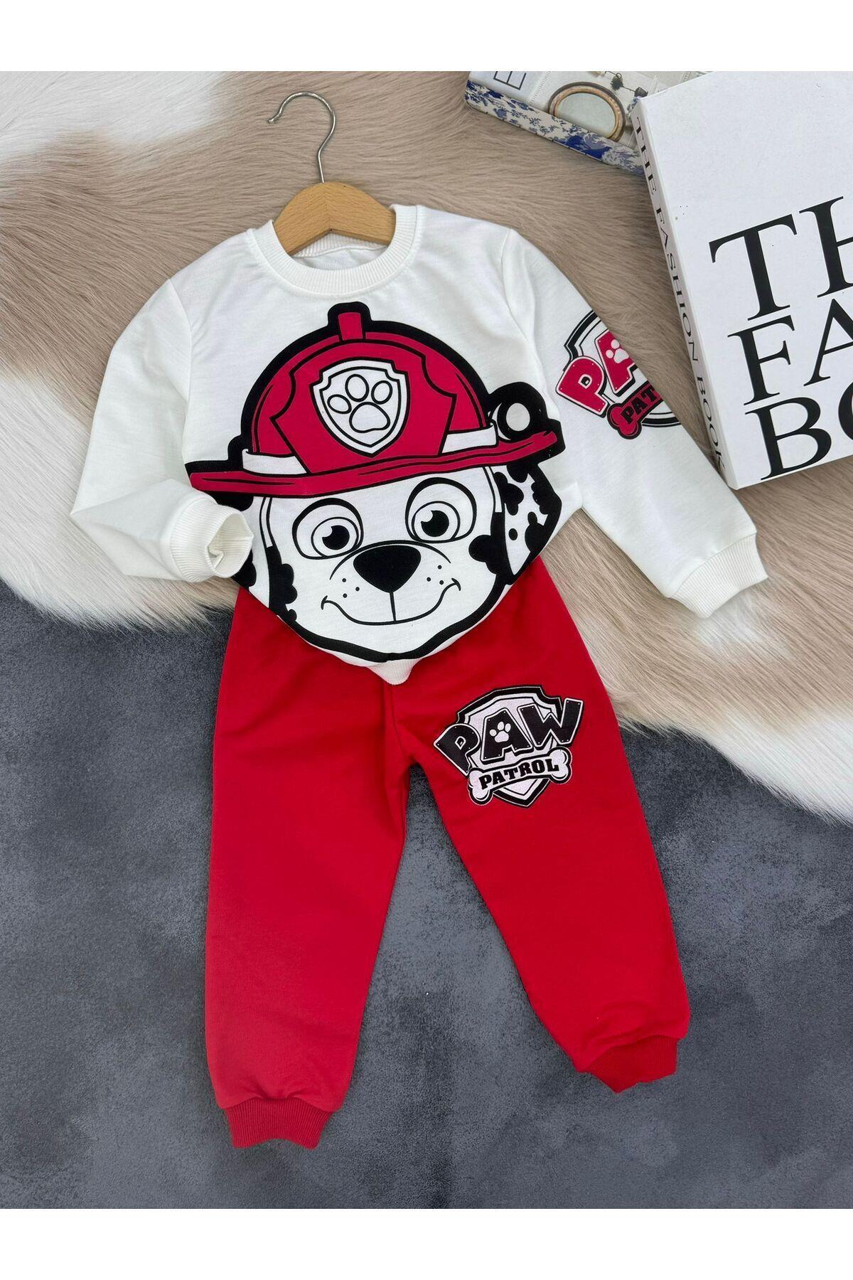 Kırmızı Paw Patrol Erkek Çocuk Eşofman Takımı