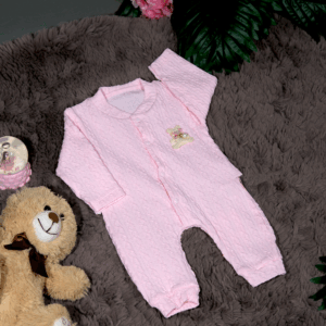Likralı Manşetli Kız Bebek Tulum 0 - 6 Ay