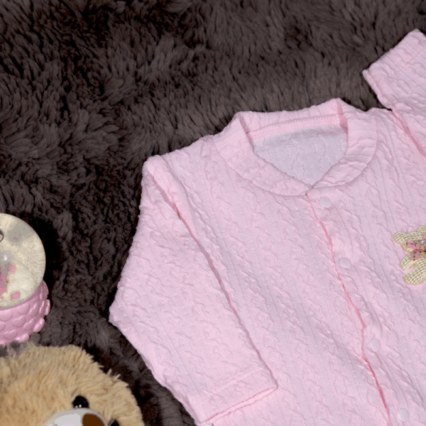 Likralı Manşetli Kız Bebek Tulum 0 - 6 Ay - Görsel 2