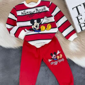 Mickey Mouse Alt Üst Eşofman Takımı Kırmızı