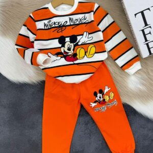 Mickey Mouse Alt Üst Eşofman Takımı Turuncu