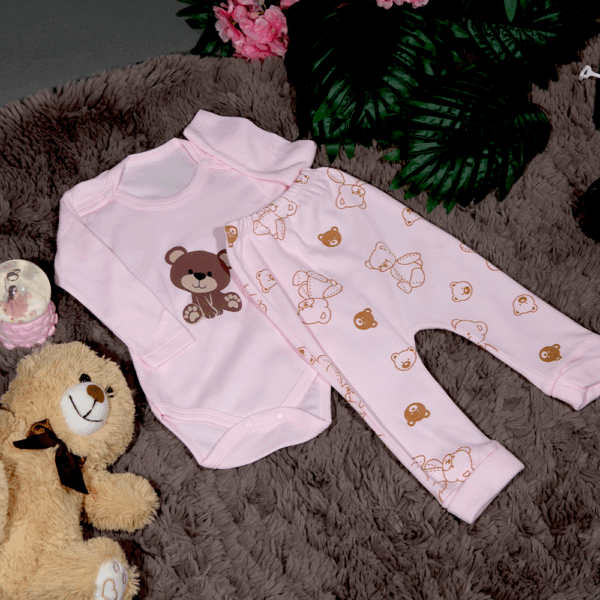 Pembe Ayıcıklı Body Takım 3 - 9 Ay